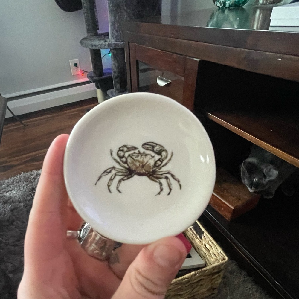 Little cute ceramic crab dish
